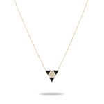 گردنبند مینا کاری طرح مثلثات مشکی 3 تکه