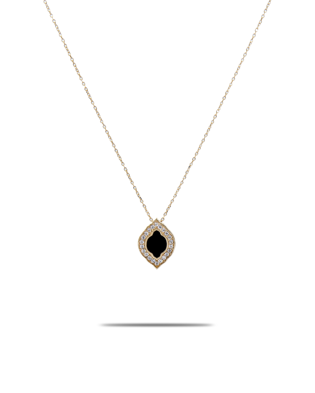 NE0053.jpg آویز گرد گل نگین دار مشکی - Image 1