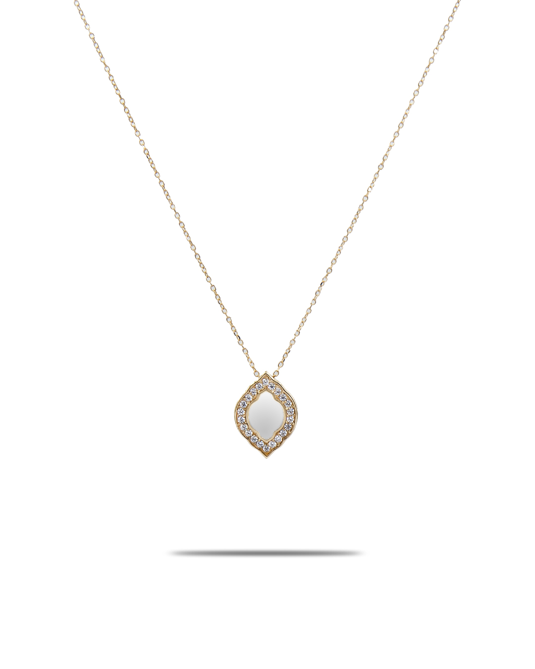 NE0054.jpg آویز گرد گل نگین دار سفید - Image 1