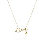 گردنبند نگین دار طرح LOVE 2